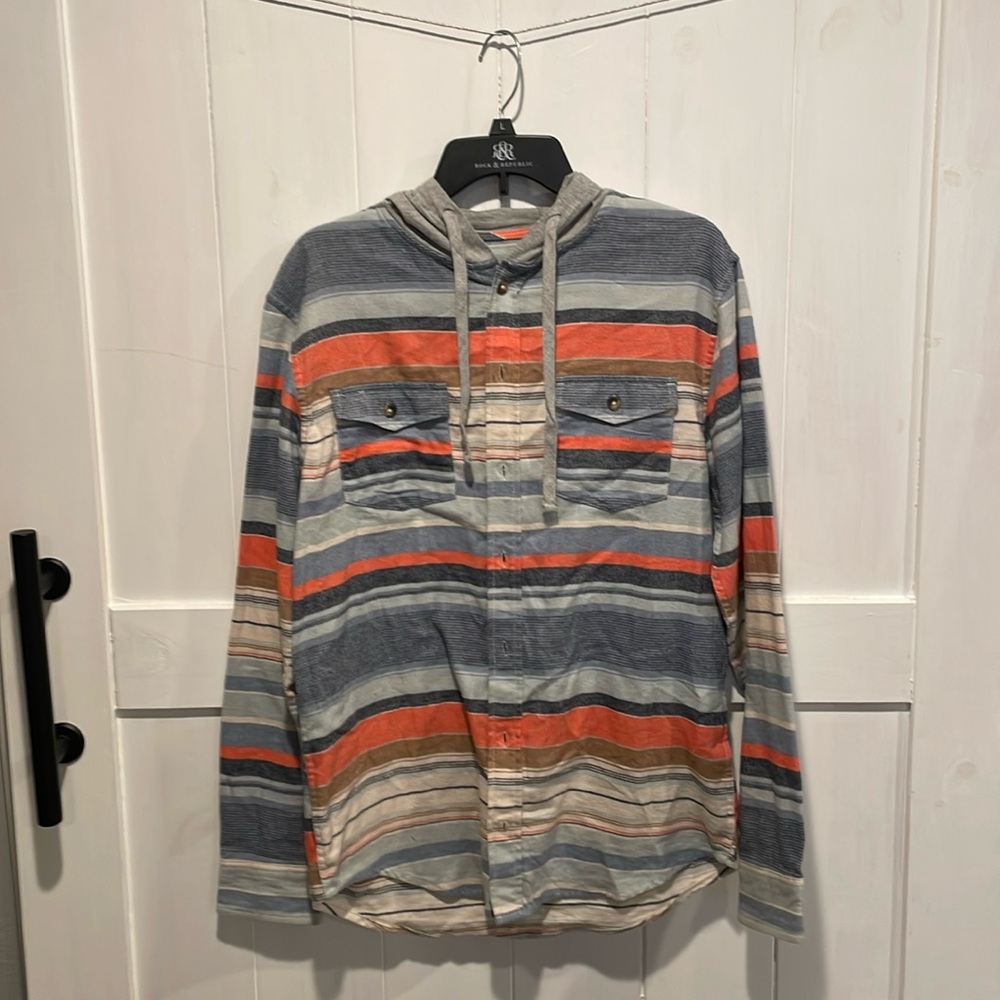RSQ Mens Plaid Hooded Flannel Size M